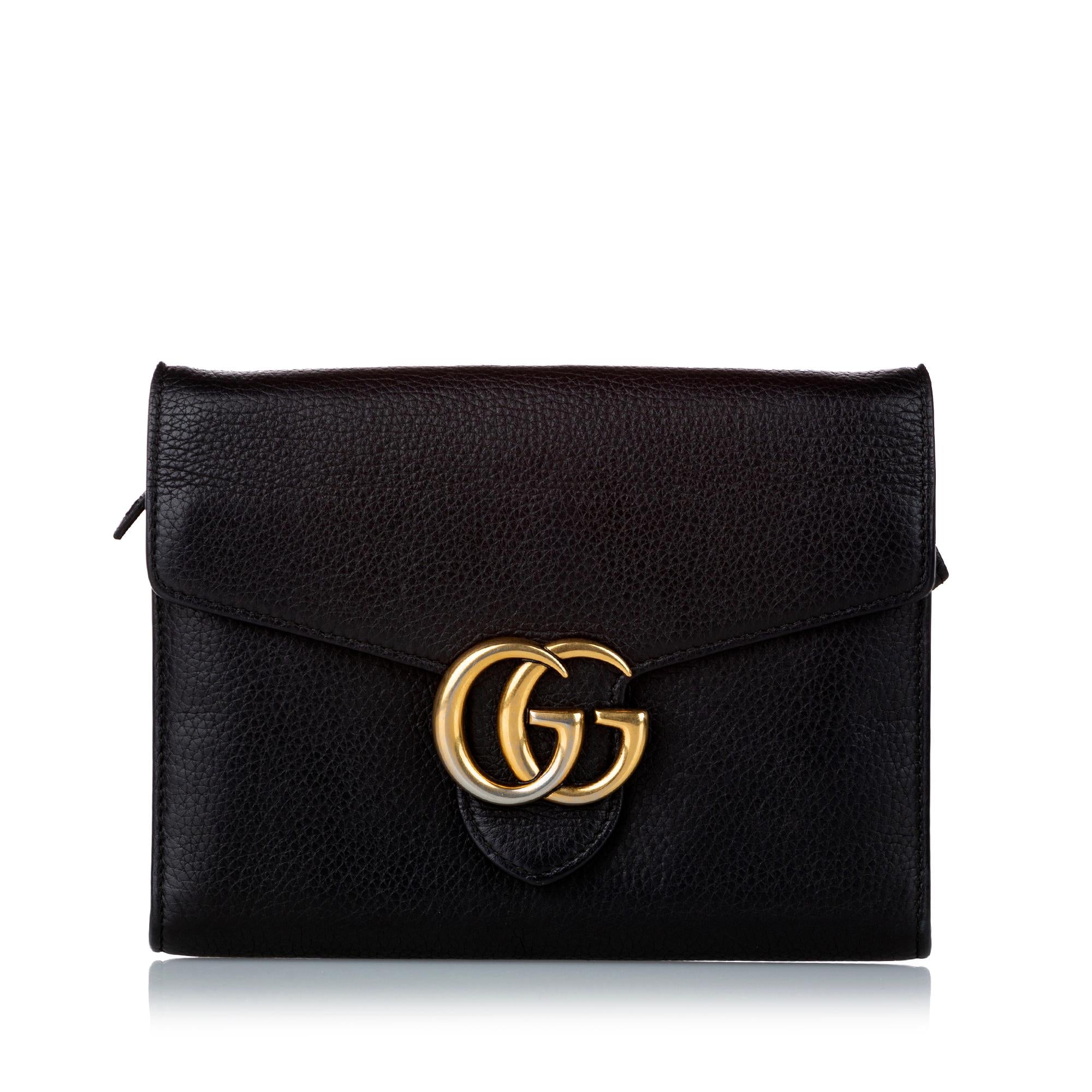 Gucci Interlocking G Chain Leather Crossbody Bag (SHG-29556)