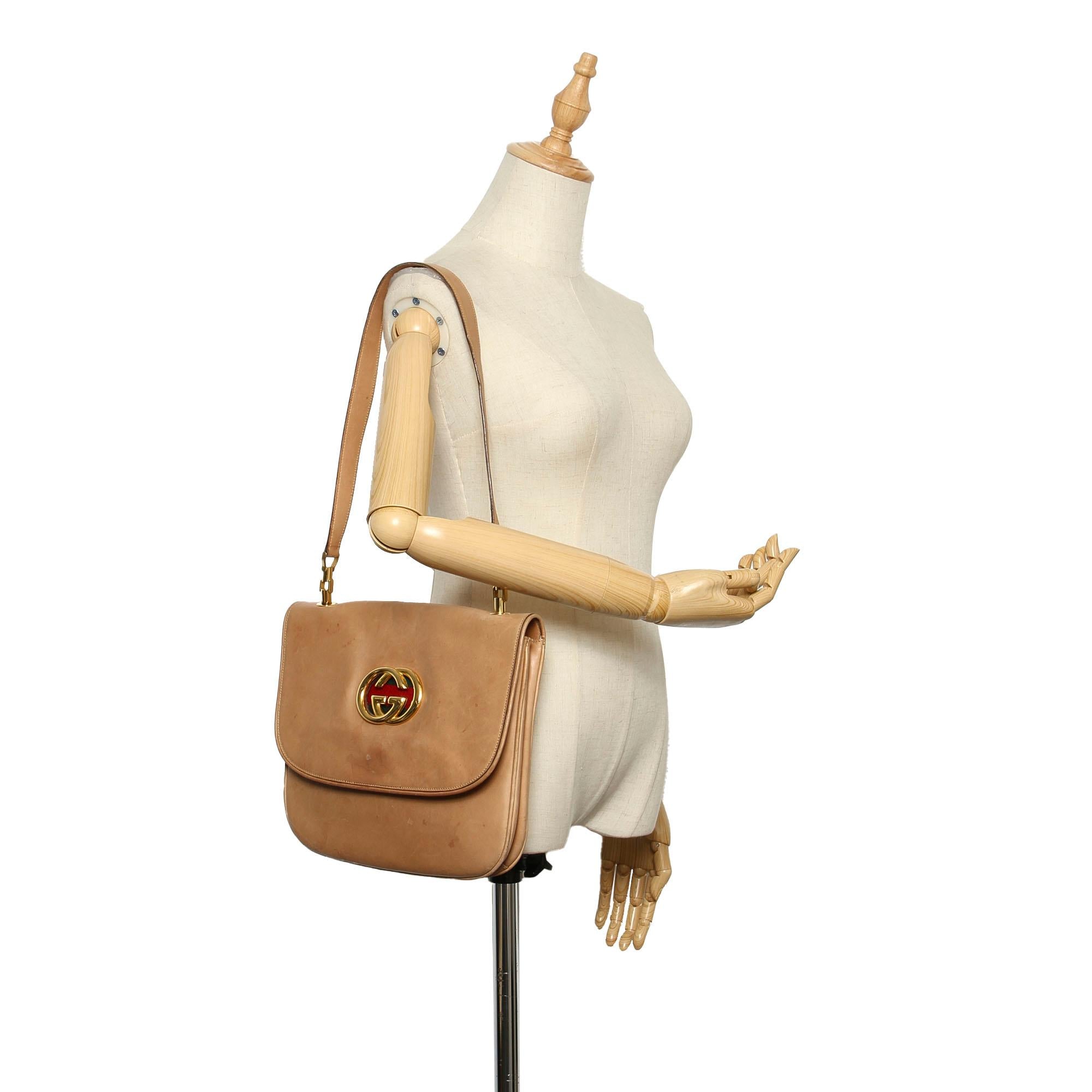 Gucci Interlocking G Chain Leather Shoulder Bag (SHG-11797)