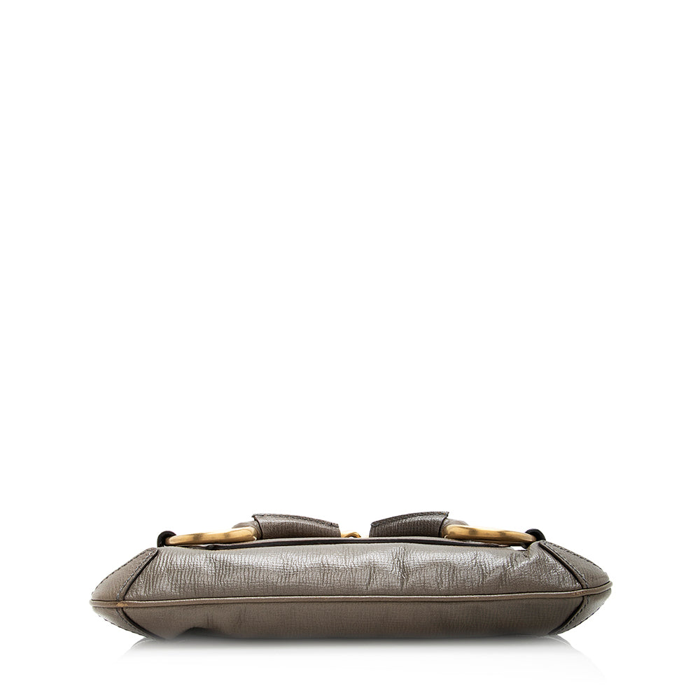 Gucci Tom Ford Leather 1921 Horsebit Shoulder Bag (SHF-20110)