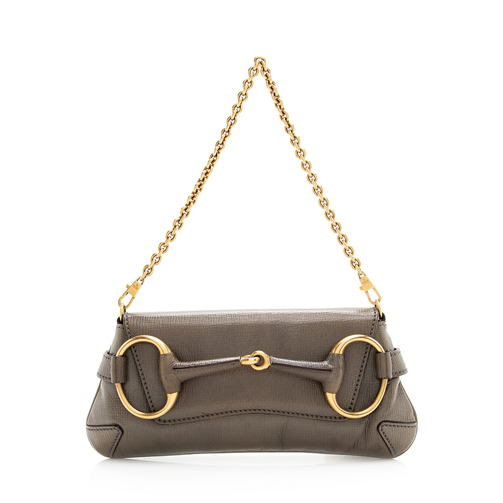 Gucci Tom Ford Leather 1921 Horsebit Shoulder Bag (SHF-20110)