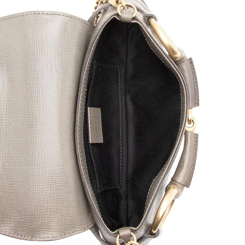 Gucci Tom Ford Leather 1921 Horsebit Shoulder Bag (SHF-20110)