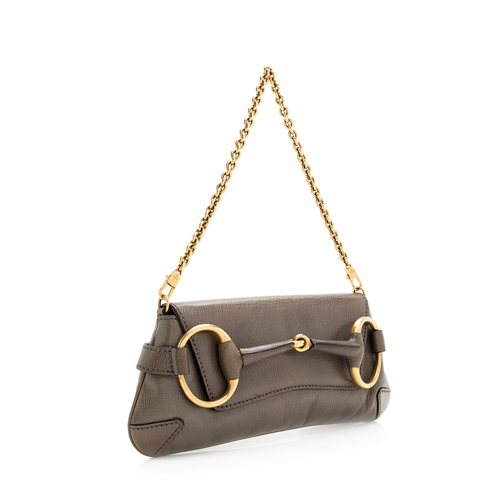 Gucci Tom Ford Leather 1921 Horsebit Shoulder Bag (SHF-20110)