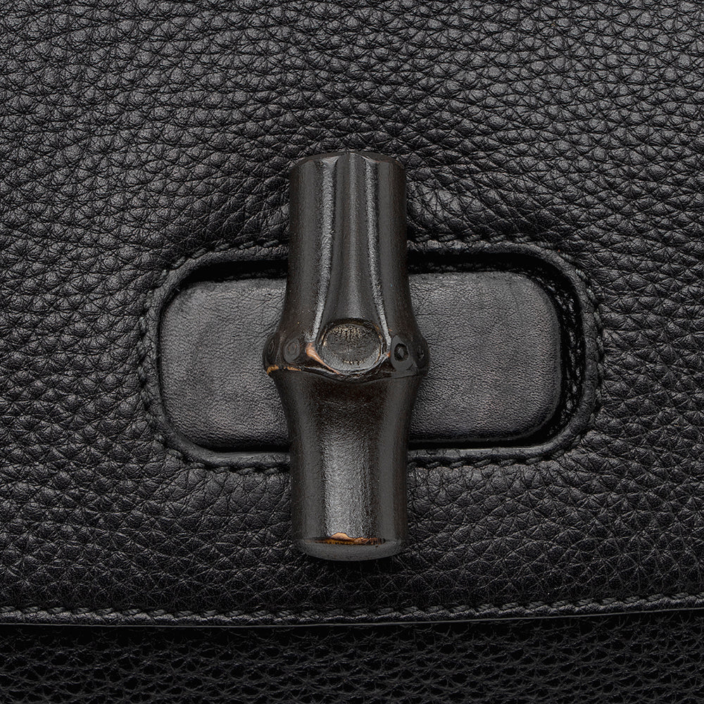 Gucci Leather Bamboo Daily Medium Satchel (SHF-20568)