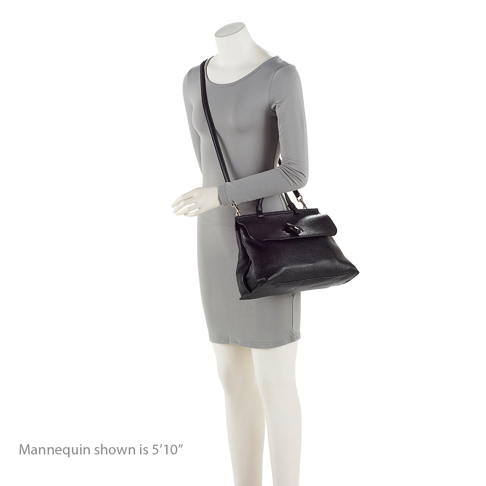 Gucci Leather Bamboo Daily Medium Satchel (SHF-20568)