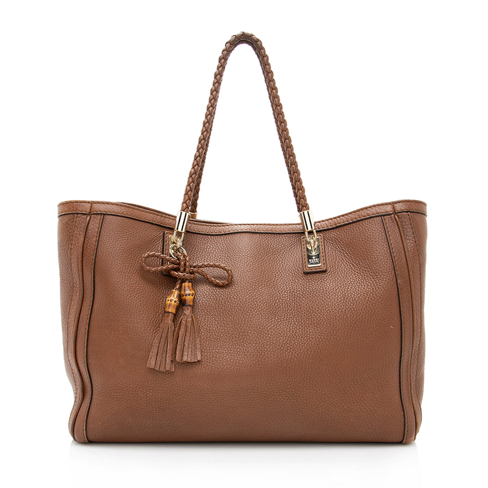 Gucci Leather Bella Medium Tote (SHF-17583)