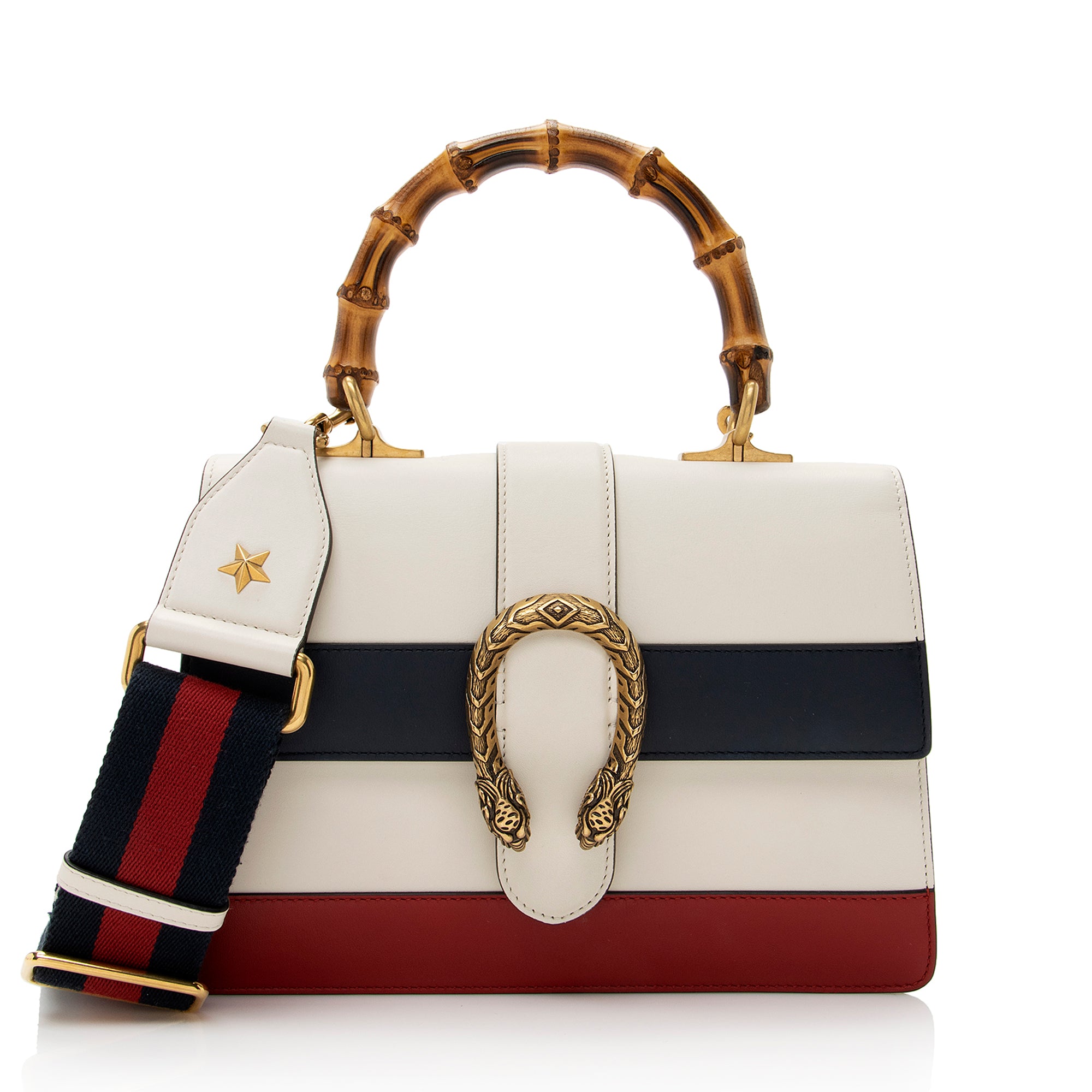 Gucci Leather Borsa Dionysus Top Handle Medium Satchel (SHF-22200)