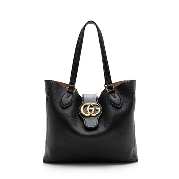 Gucci Leather Double G Small Tote (SHF-16563)