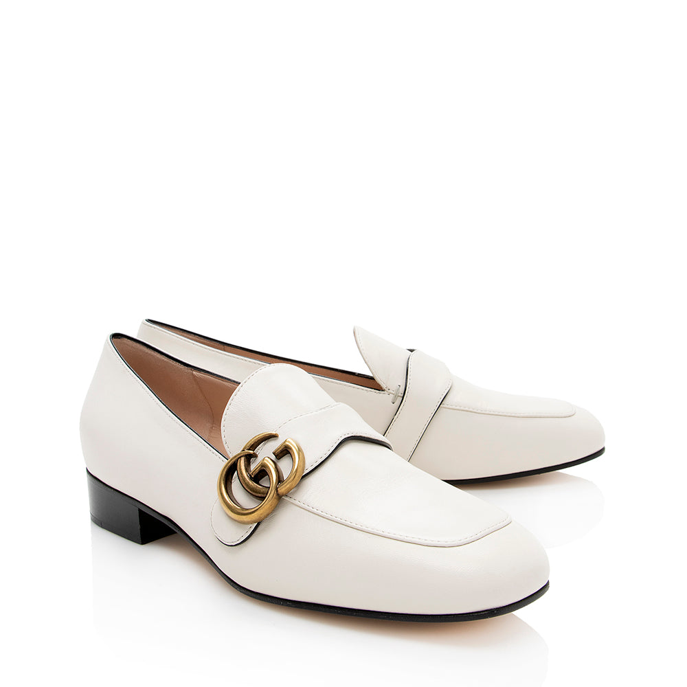 Gucci Leather GG Marmont Loafers - Size 7.5 / 37.5 (SHF-18375)