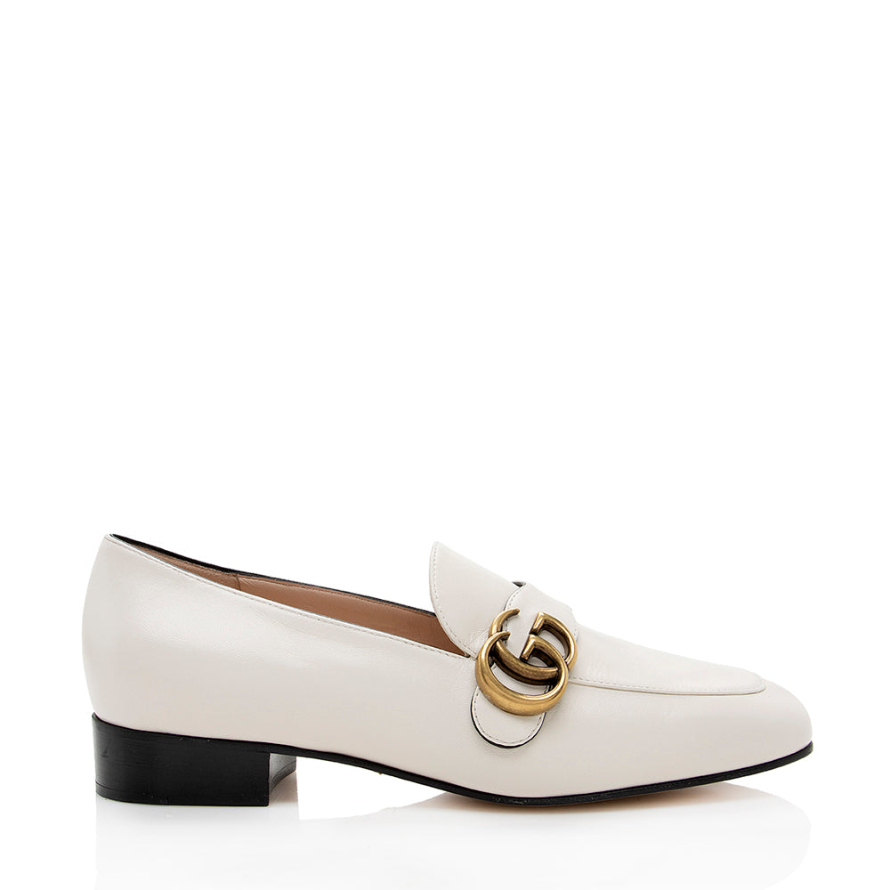 Gucci Leather GG Marmont Loafers - Size 7.5 / 37.5 (SHF-18375)