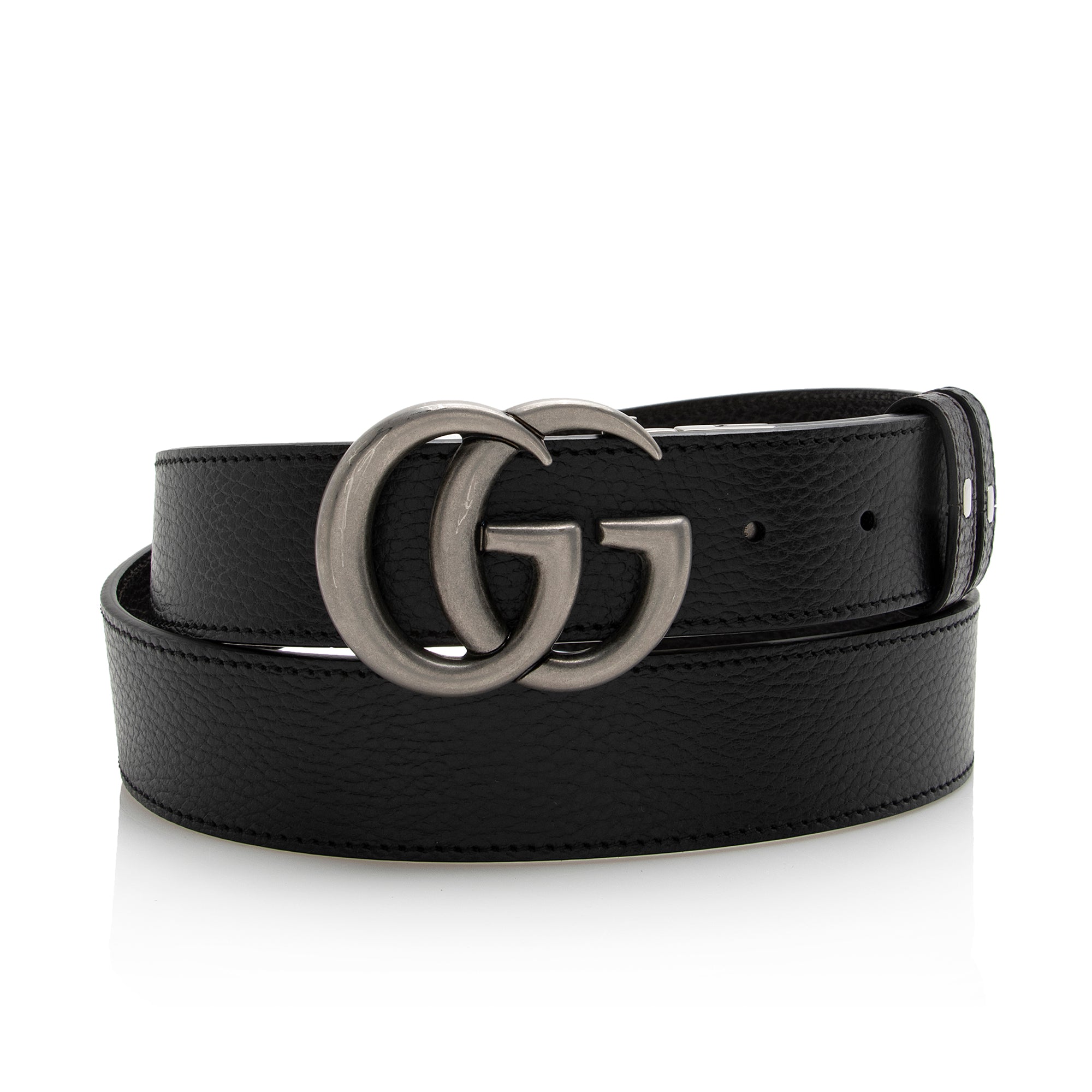 Gucci Leather GG Marmont Reversible Belt Size 44 110 (SHF-22214)