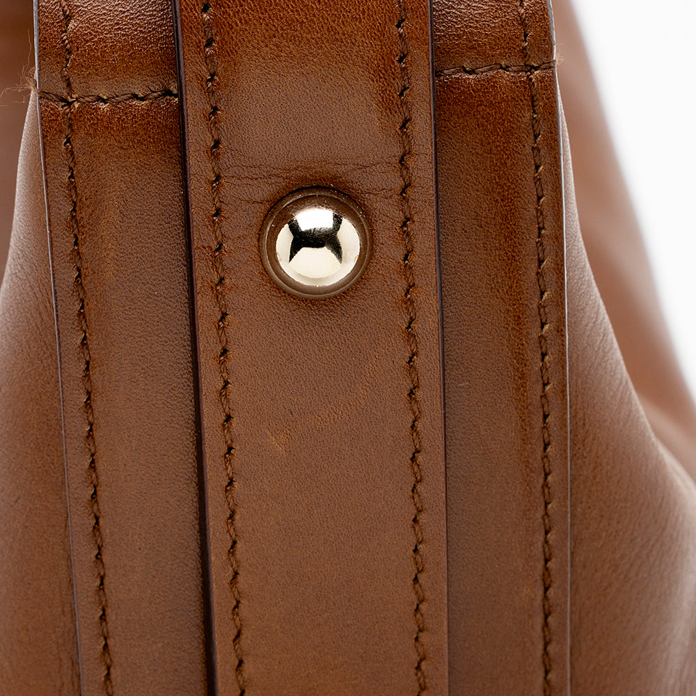 Gucci Leather Horsebit Medium Hobo (SHF-15327)