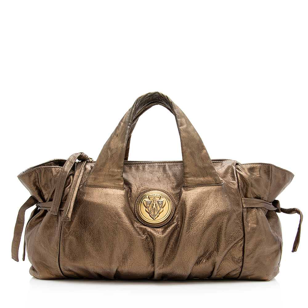 Gucci Metallic Leather Hysteria Satchel (SHF-20577)