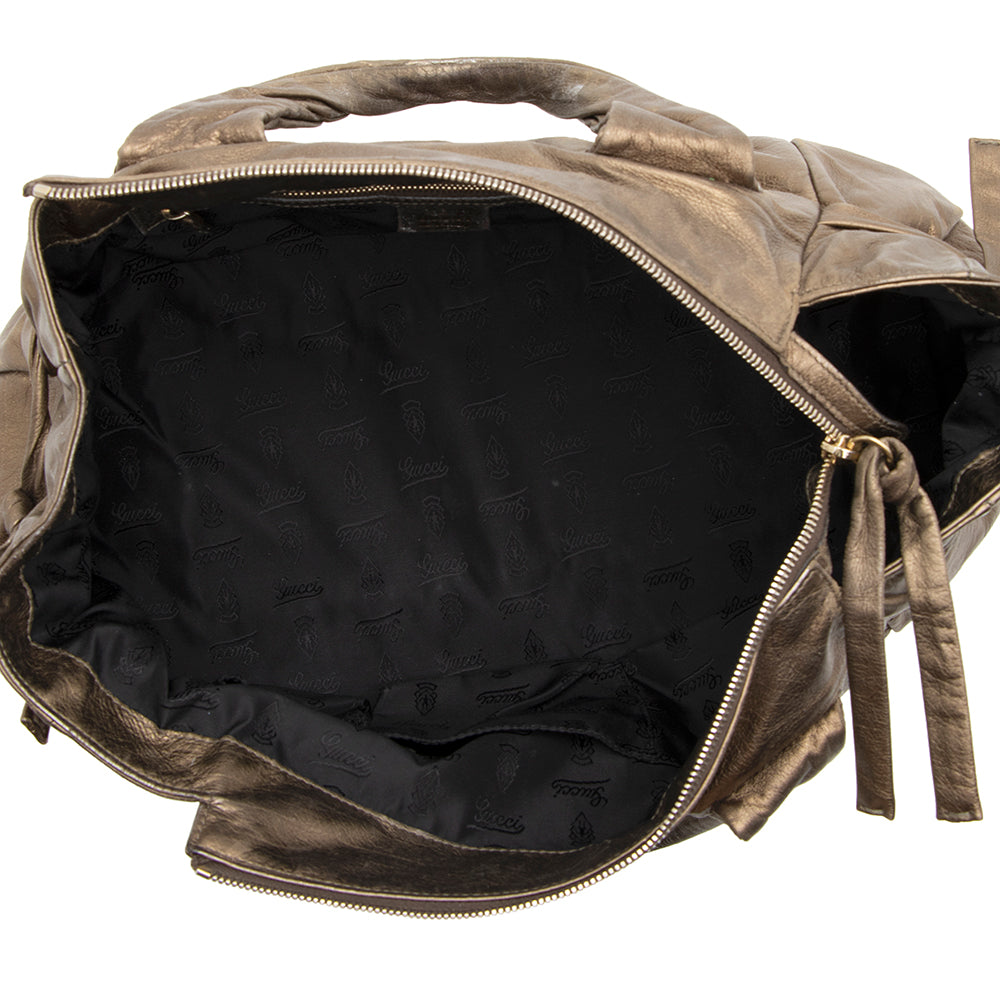 Gucci Metallic Leather Hysteria Satchel (SHF-20577)