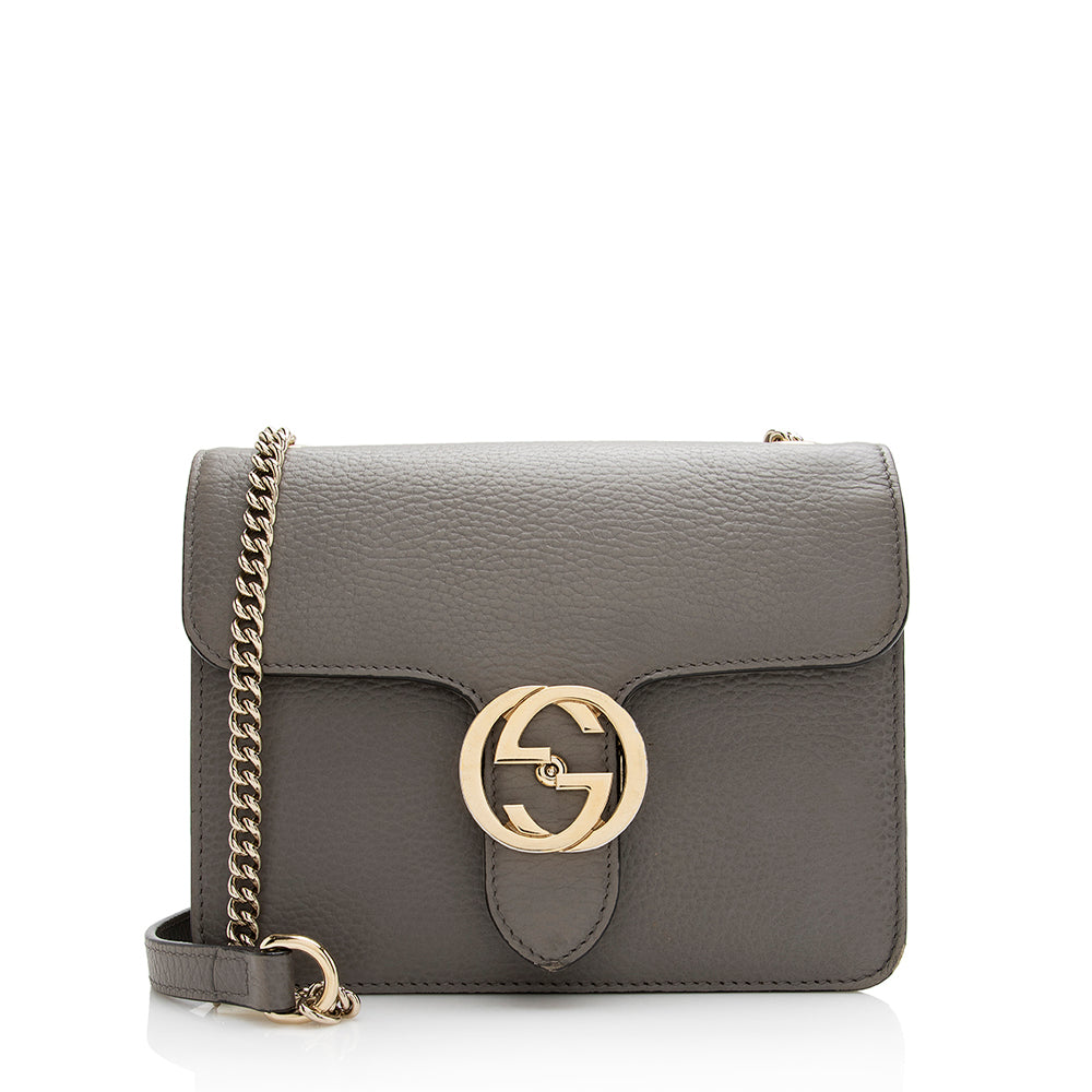 Gucci Leather Interlocking G Small Shoulder Bag (SHF-22527)
