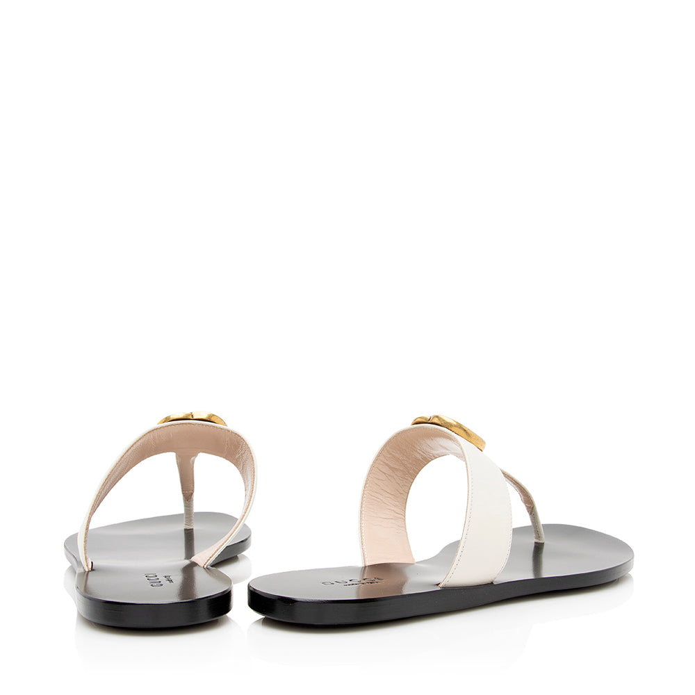 Gucci Leather Marmont T-Strap Sandals - Size 7.5 / 37.5 (SHF-21680)