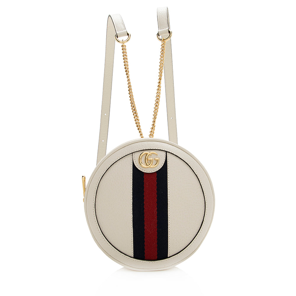 gucci mini ophidia backpack Gucci Leather Ophidia Round Mini Backpack