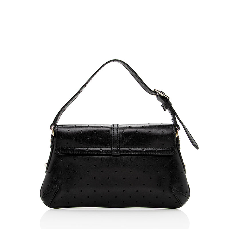 Gucci Leather Perforated Reins Pochette (SHF-17357)