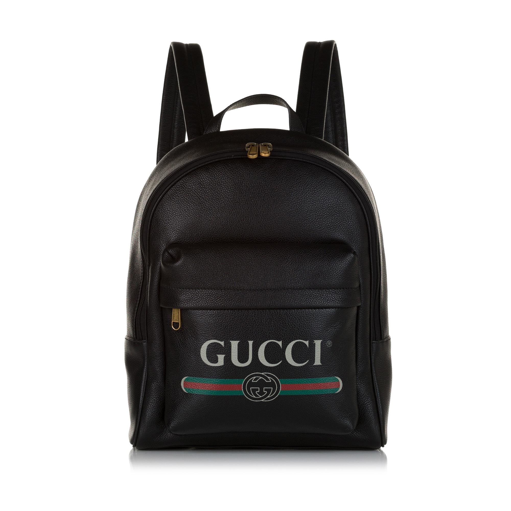 Gucci Logo Leather Leather Backpack (SHG-34609)
