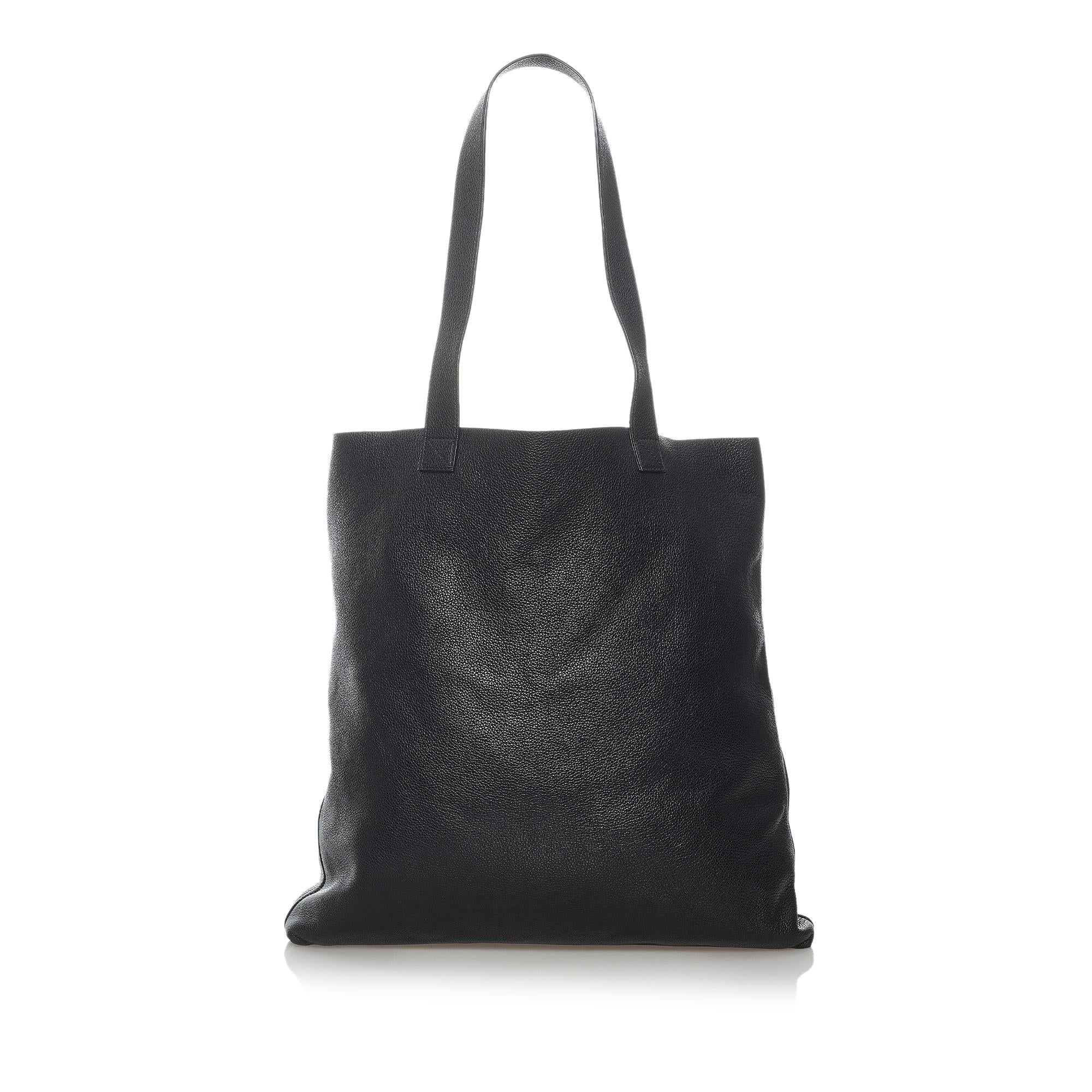 Gucci Logo Leather Tote Bag (SHG-29841)