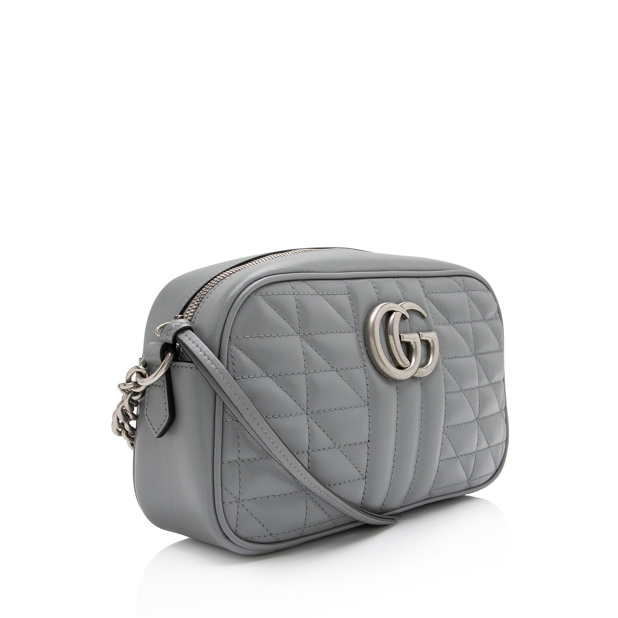 Gucci Matelasse Leather Aria GG Marmont Small Shoulder Bag (SHF-ftU2zH)