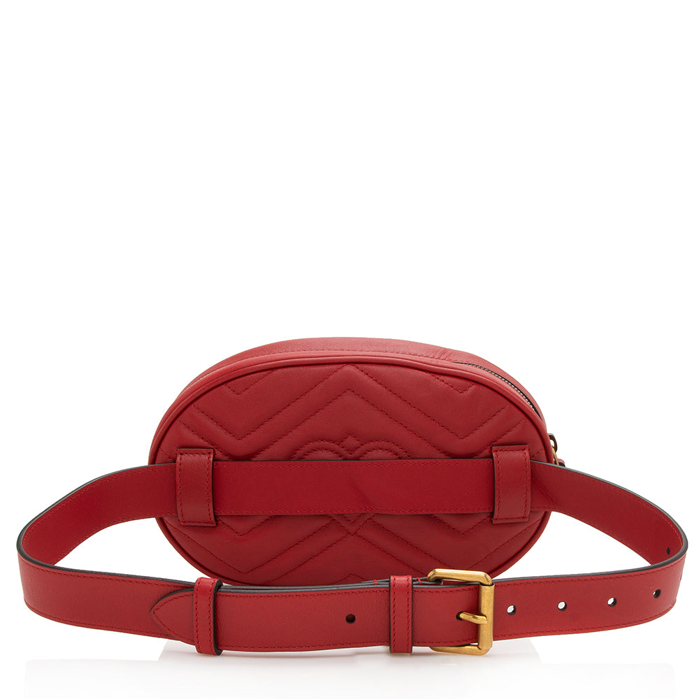 Gucci Matelasse Leather GG Marmont Belt Bag - Size 30 / 75 (SHF-13067)