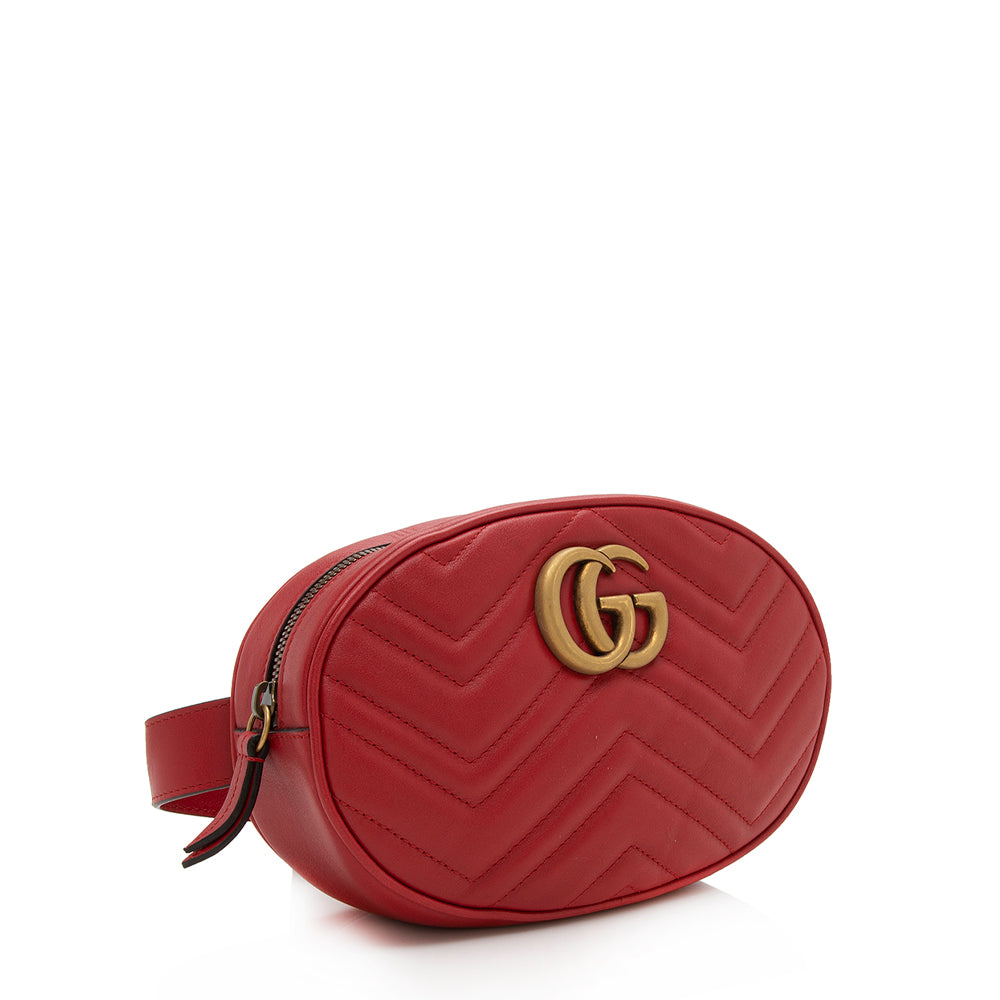 Gucci Matelasse Leather GG Marmont Belt Bag - Size 30 / 75 (SHF-13067)