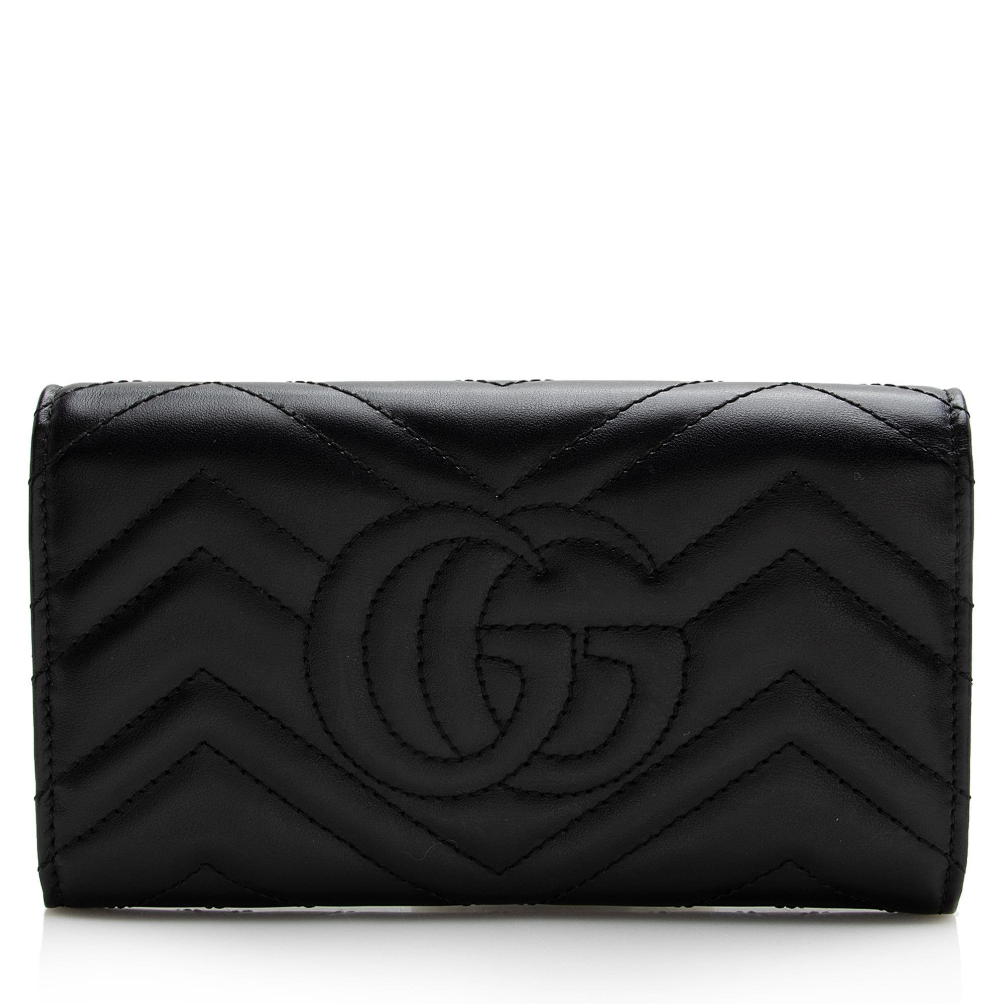 Gucci Matelasse Leather GG Marmont Continental Wallet (SHF-22692)