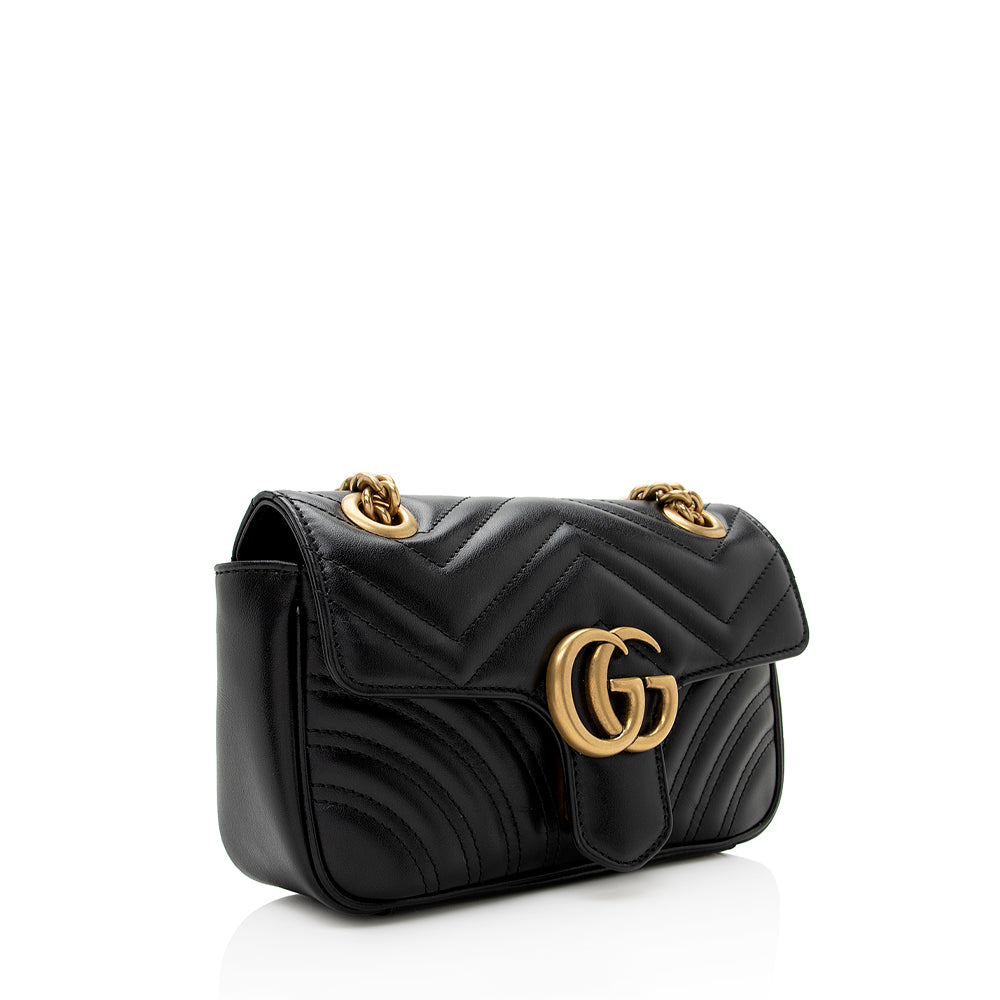 Gucci Matelasse Leather GG Marmont Mini Shoulder Bag (SHF-22106)