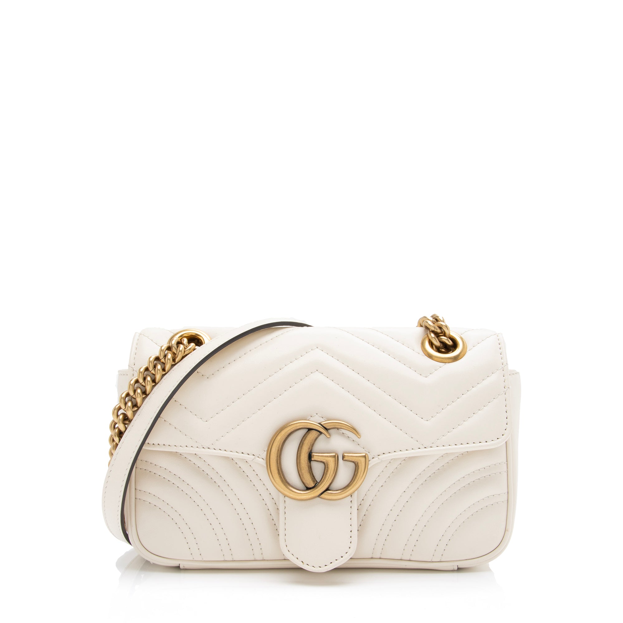 Gucci Matelasse Leather GG Marmont Mini Shoulder Bag (SHF-nrvxzd)