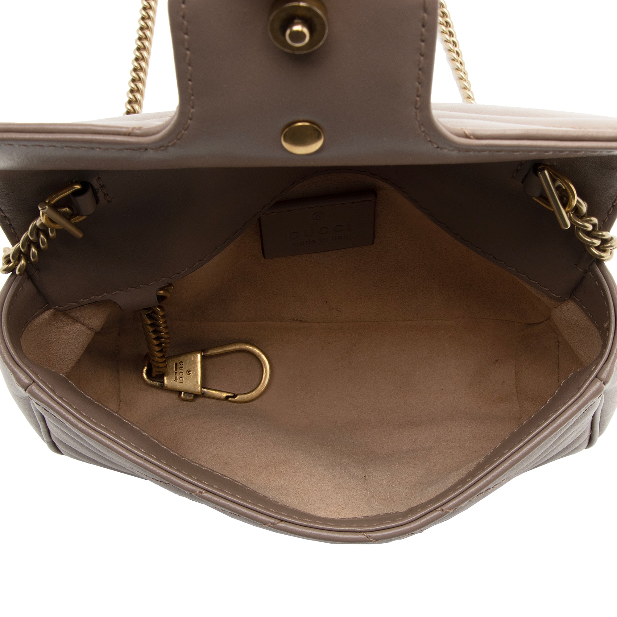 Gucci Matelasse Leather GG Marmont Super Mini Bag (SHF-gHEKBW)