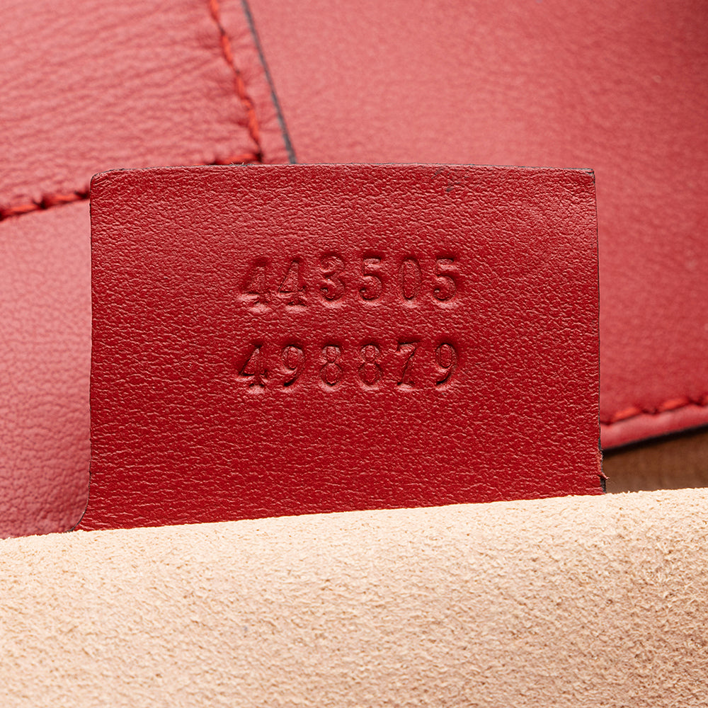 Gucci Matelasse Leather GG Marmont Top Handle Medium Satchel (SHF-15634)