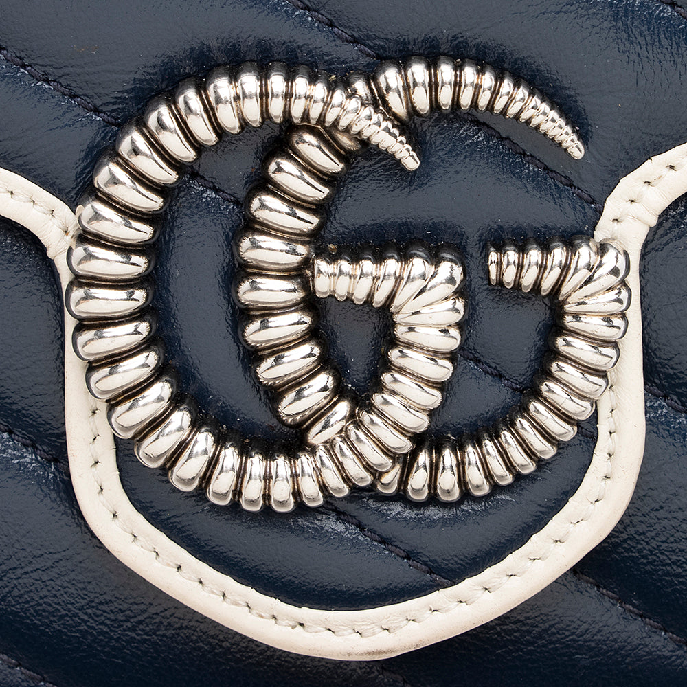 Gucci Matelasse Leather Torchon GG Marmont Mini Chain Bag (SHF-20671)