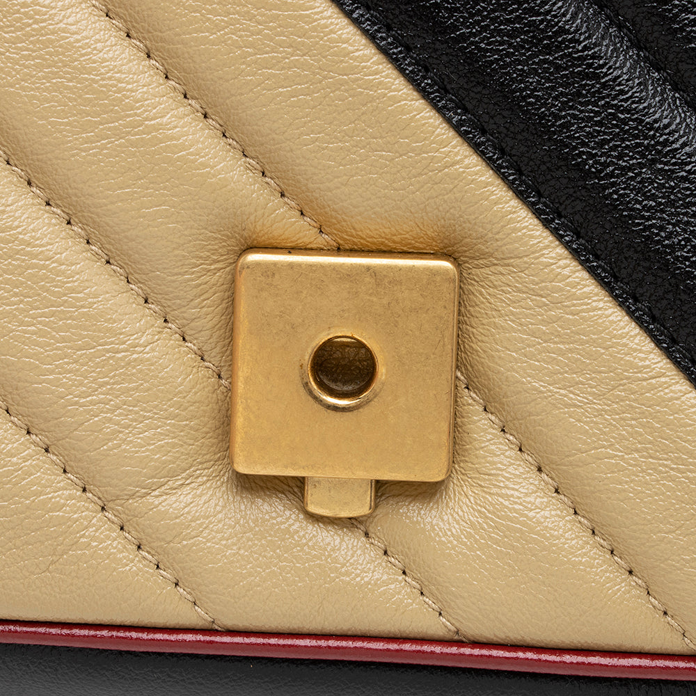 Gucci Matelasse Leather Torchon GG Marmont Small Shoulder Bag (SHF-14786)