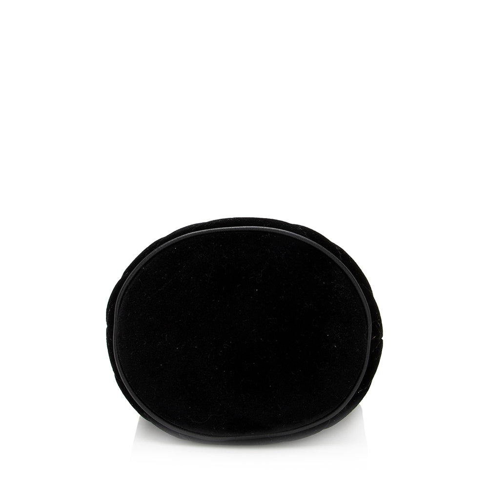 Gucci Matelasse Velvet GG Marmont Mini Bucket Bag (SHF-20434)