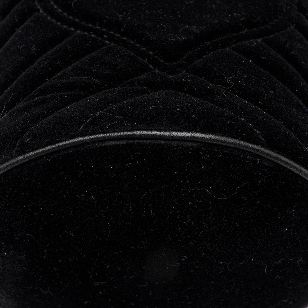 Gucci Matelasse Velvet GG Marmont Mini Bucket Bag (SHF-20434)