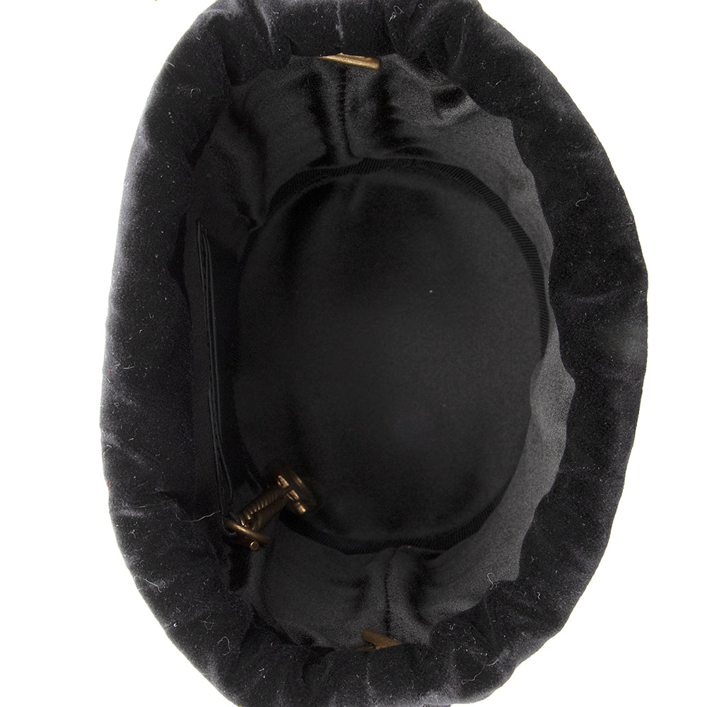 Gucci Matelasse Velvet GG Marmont Mini Bucket Bag (SHF-20434)