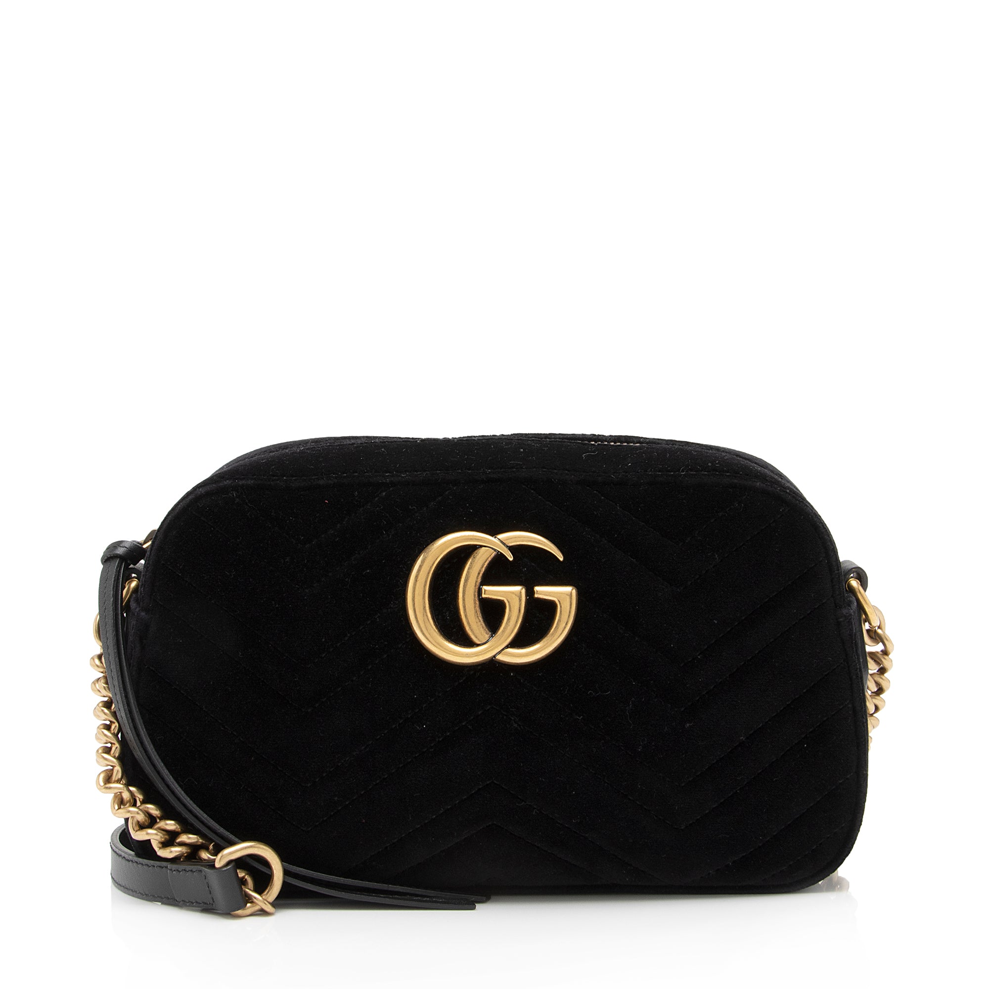 Gucci Matelasse Velvet GG Marmont Small Shoulder Bag (SHF-zFaOw0)