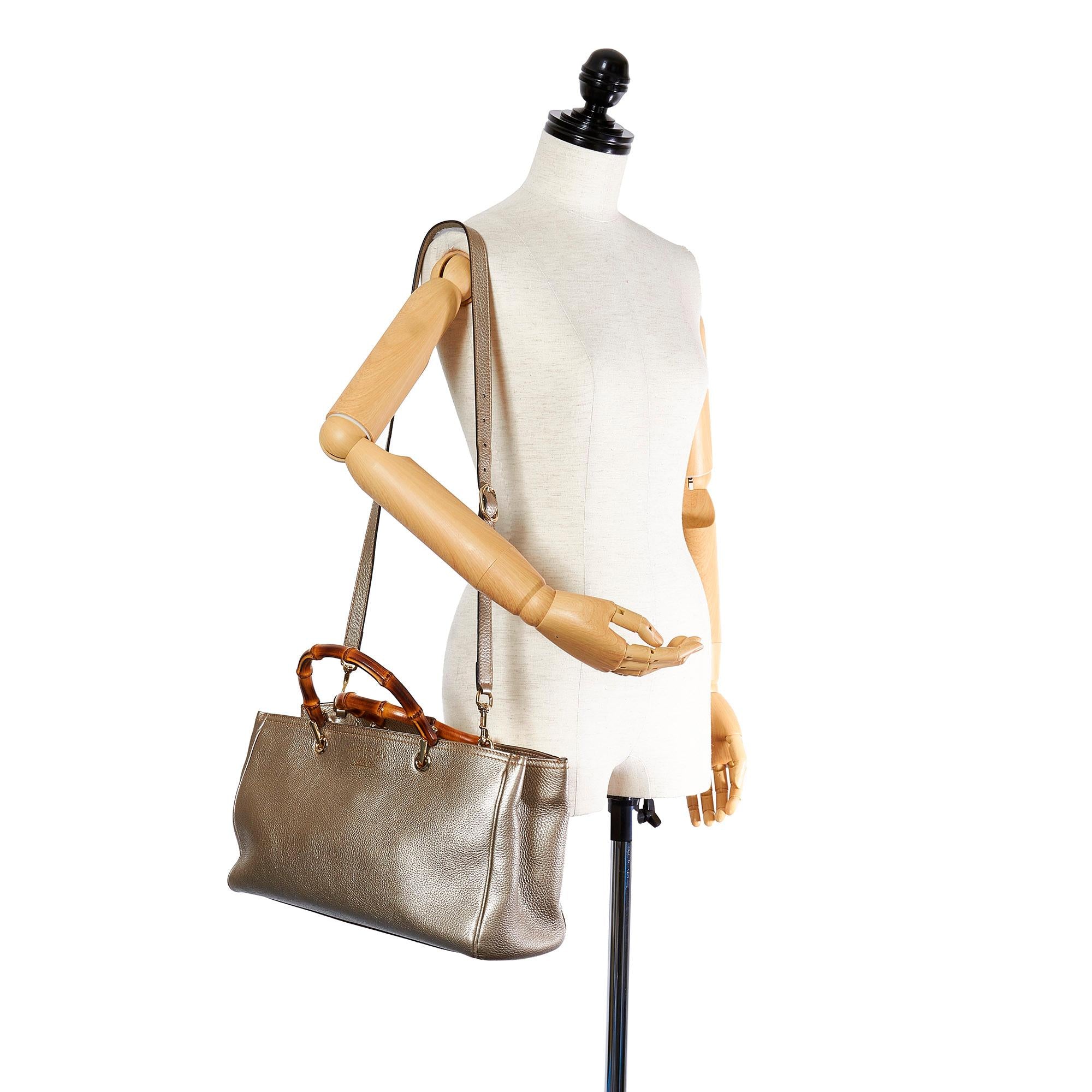 Gucci Medium Bamboo Shopper Leather Satchel (SHG-32499)