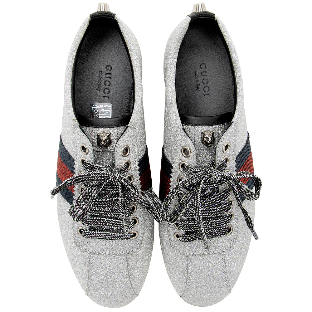 Gucci Metallic Glitter Bambi Low Top Sneakers - Size 7.5 / 37.5 (SHF-19662)