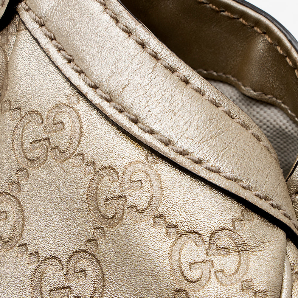 Gucci Metallic Guccissima Leather Sukey Medium Tote (SHF-13556)