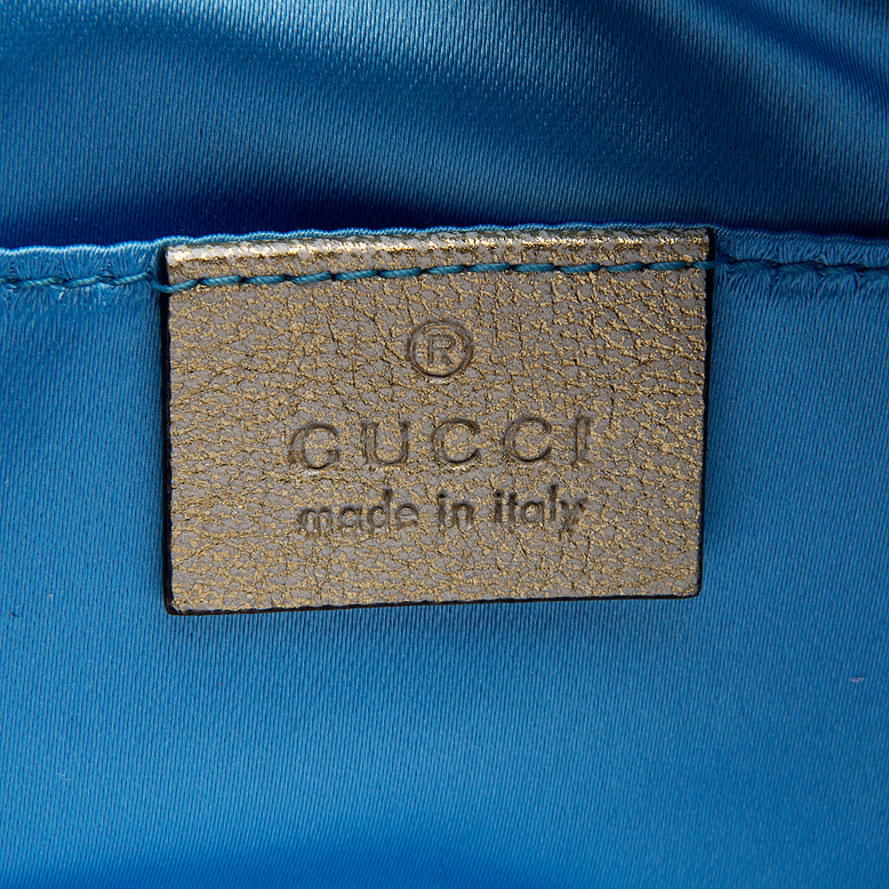 Gucci Metallic Matelasse Leather GG Marmont Belt Bag - Size 34 / 85 (SHF-12982)