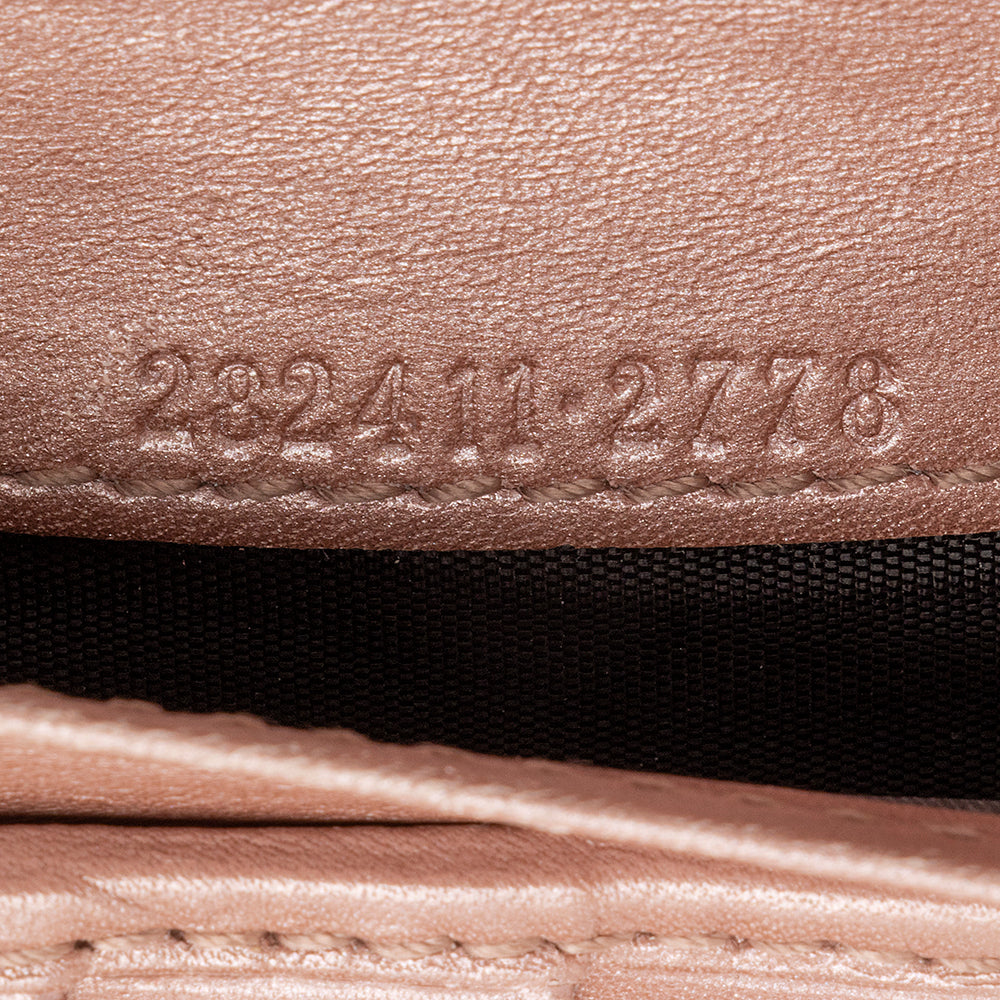 Gucci Metallic Microguccissima Script Continental Wallet (SHF-23020)