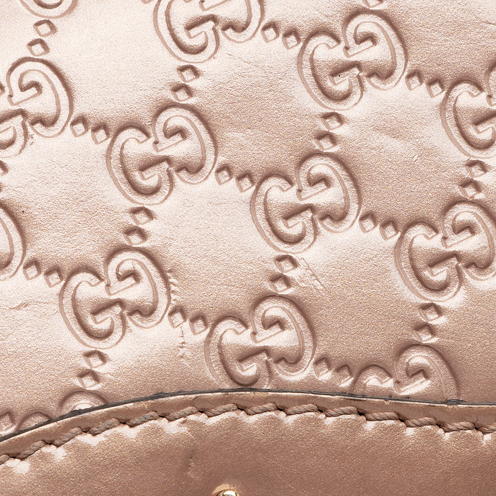 Gucci Metallic Microguccissima Script Continental Wallet (SHF-23020)