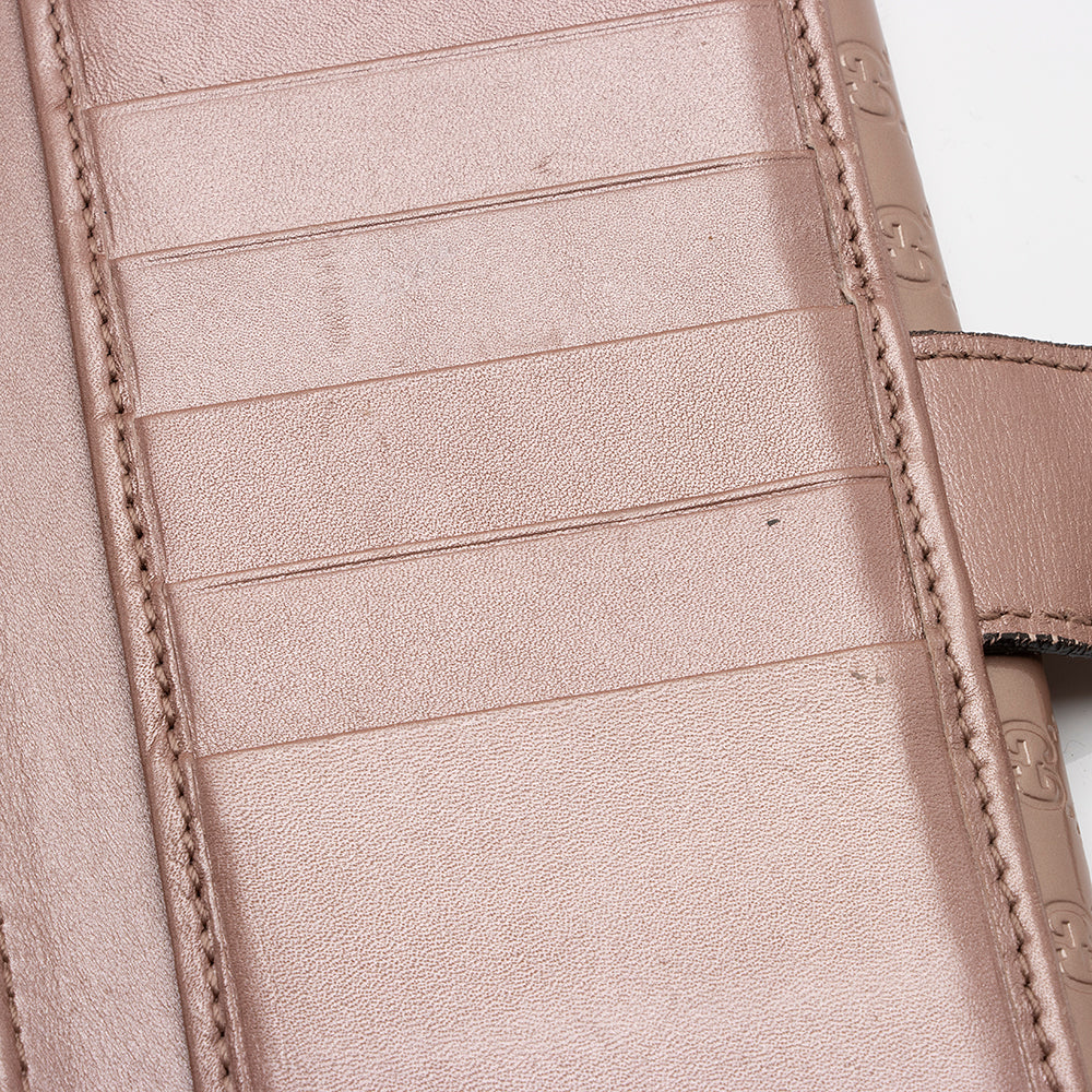 Gucci Metallic Microguccissima Script Continental Wallet (SHF-23020)