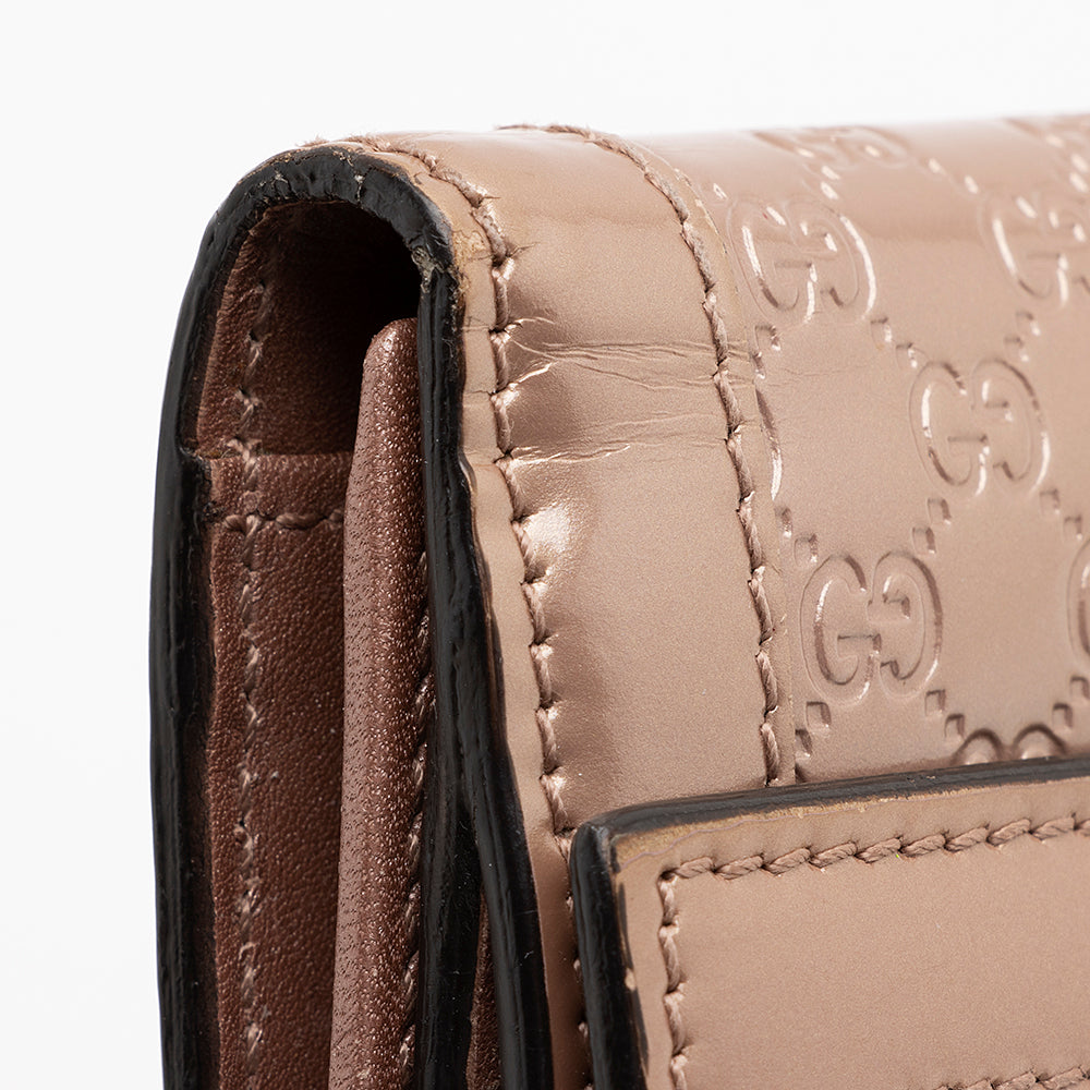 Gucci Metallic Microguccissima Script Continental Wallet (SHF-23020)