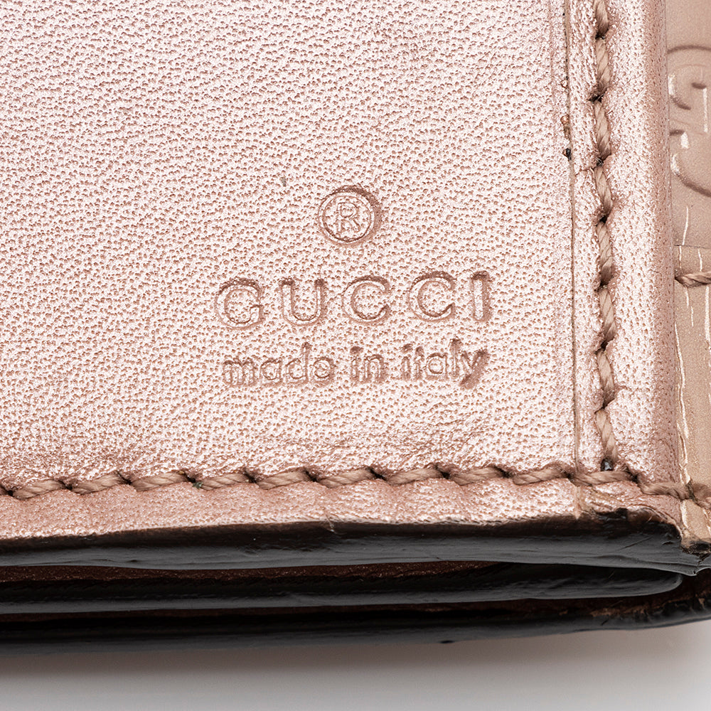Gucci Metallic Microguccissima Script Continental Wallet (SHF-23020)