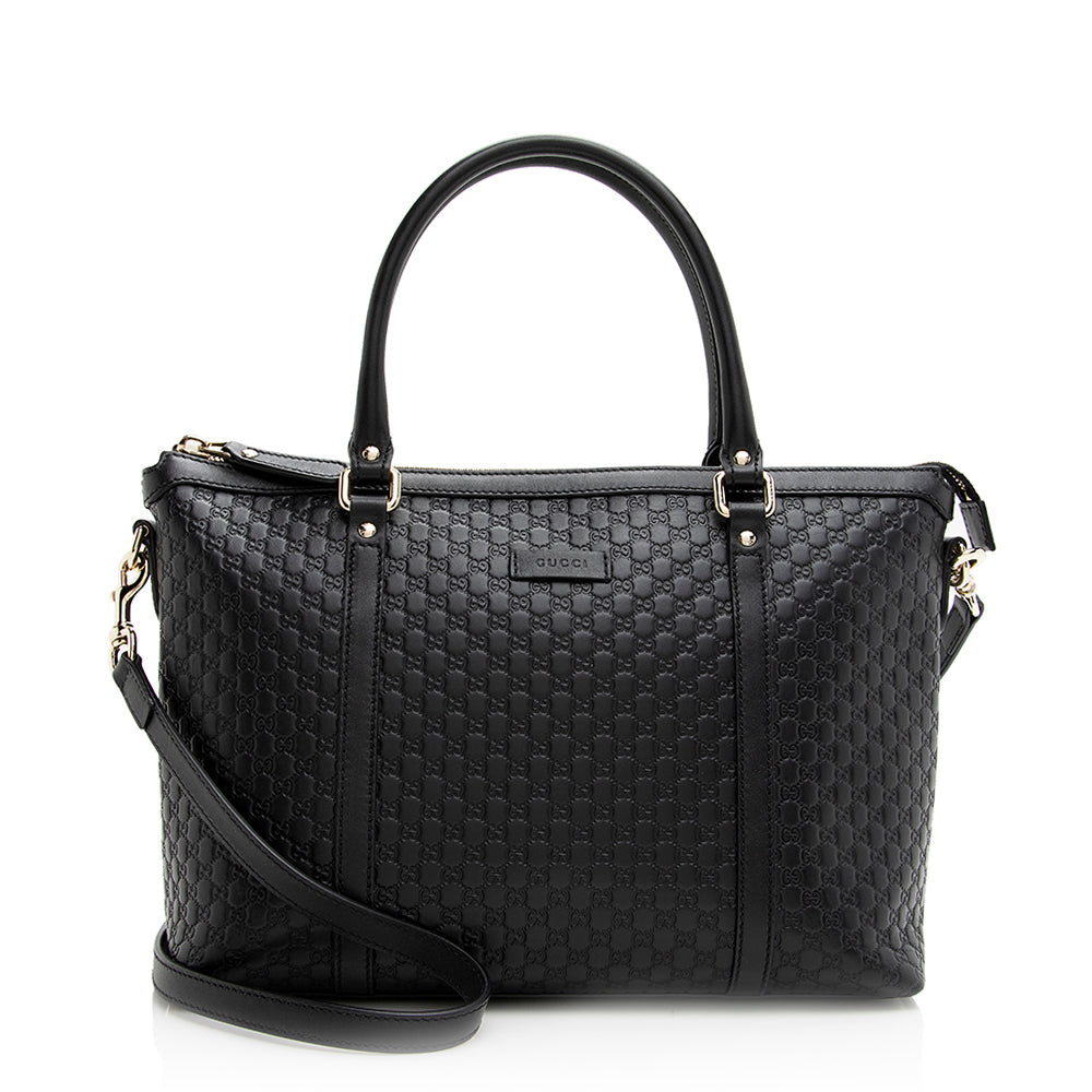Gucci Microguccissima Leather Zip Top Tote (SHF-20350)