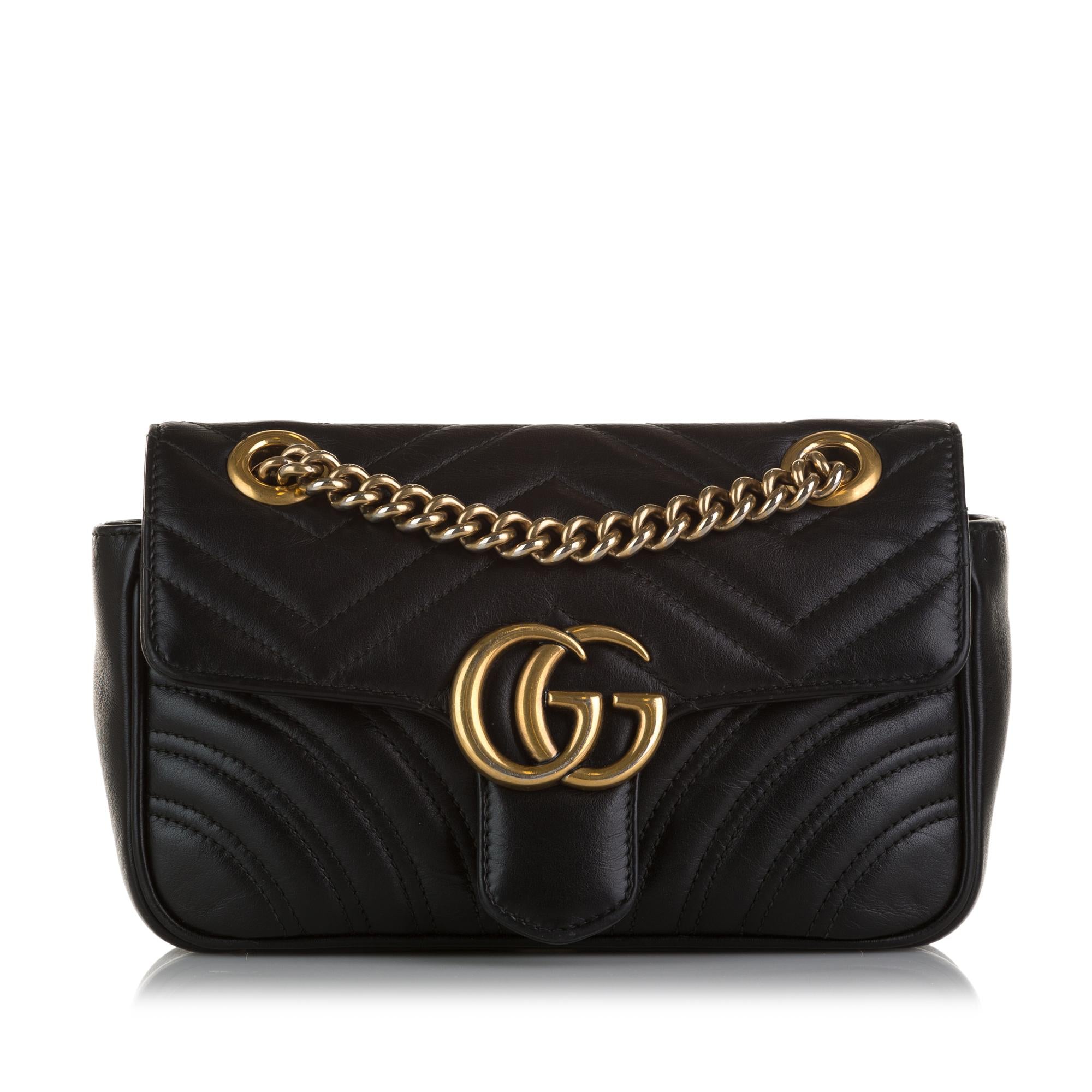 Gucci Mini GG Marmont Matelasse Crossbody (SHG-olqVD2)