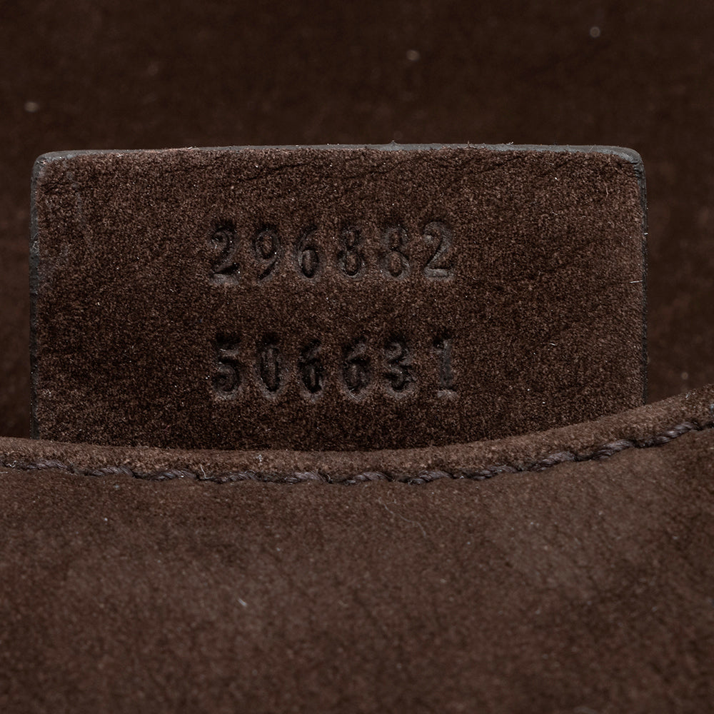 Gucci Nubuck Leather Ribot Flap Small Shoulder Bag (SHF-19107)