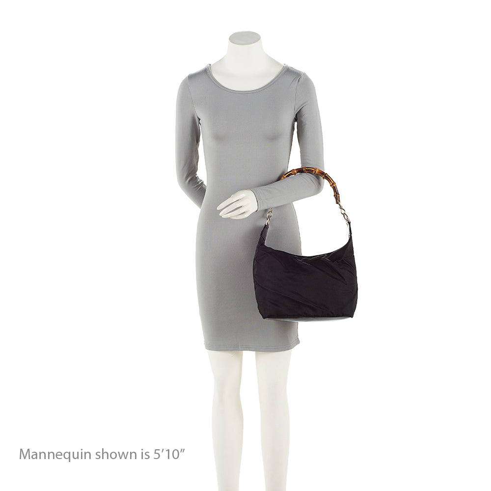 Gucci Vintage Nylon Bamboo Hobo (SHF-20445)